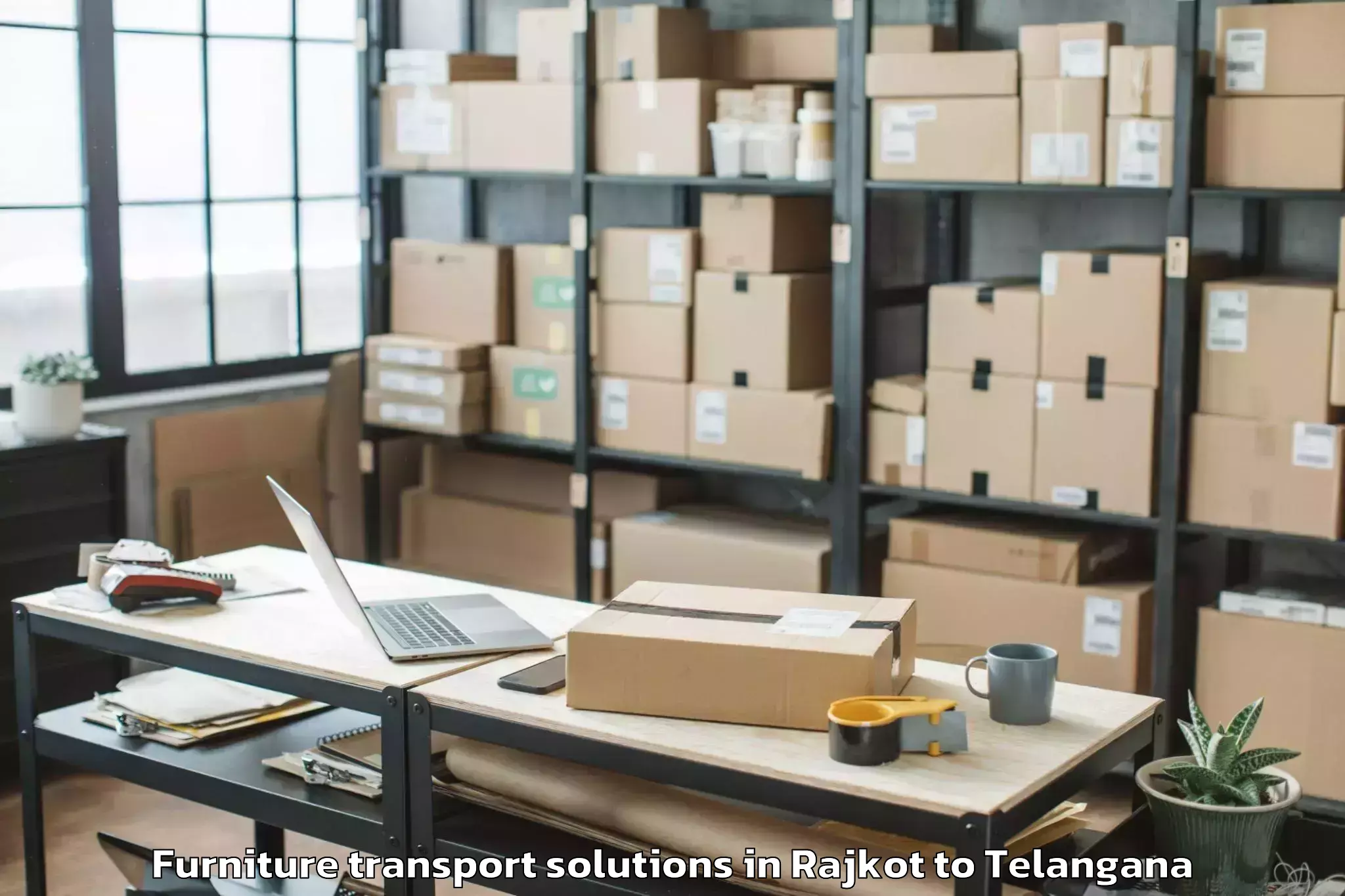 Expert Rajkot to Mulug Furniture Transport Solutions